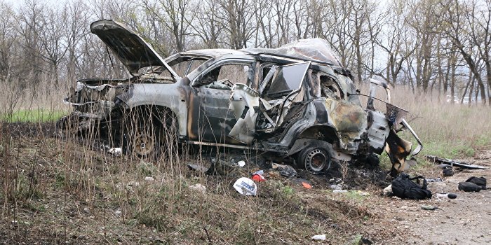 Появилось видео подрыва машины ОБСЕ под Луганском